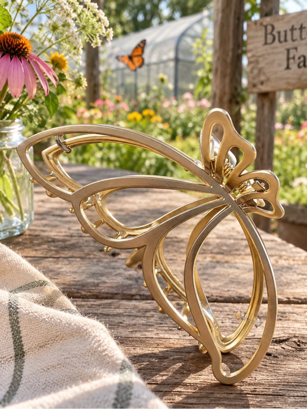 Gold Butterfly Hair Clip - Women Accessories Hair Accessories